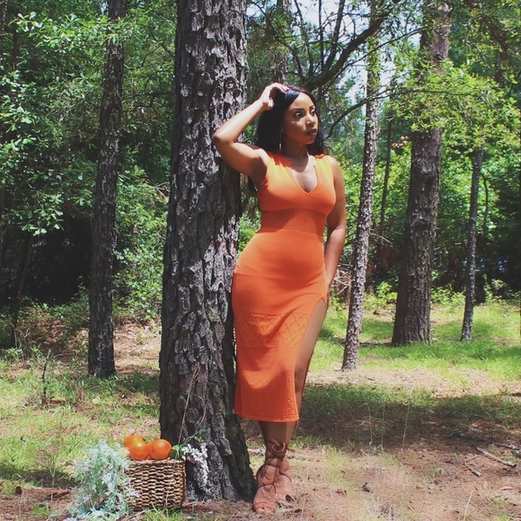 Orange Knit Dress - Picture 3 of 3